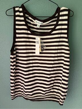 Austin Reed Black and White Striped Sleeveless Tank